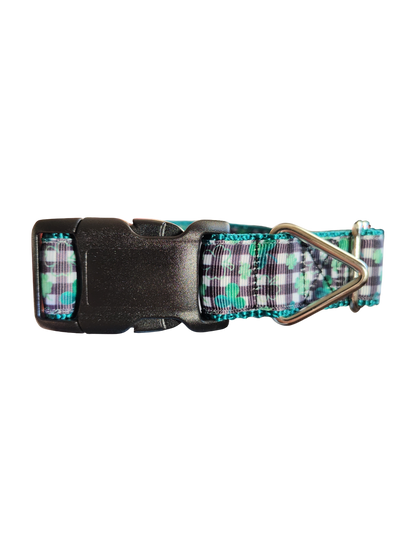 Gingham Clover Nylon Dog Collar