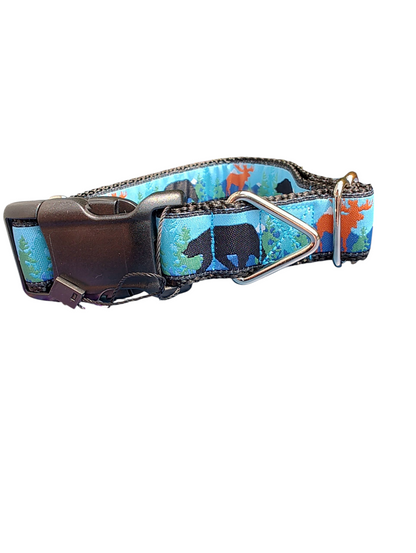 Moose and Bear Nylon Dog Collar