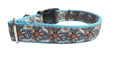 Western Floral Nylon Dog Collar