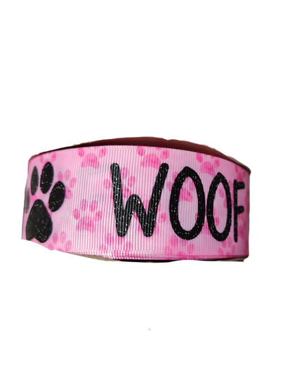 1.5" Wide Woof Nylon Dog Collar