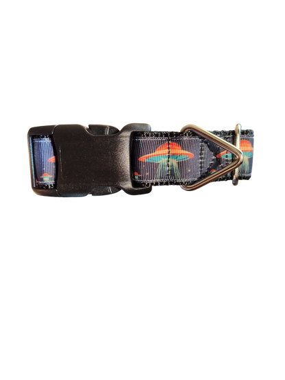 Orange UFO Nylon Dog Collar