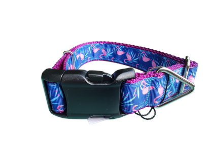 Flamingos Nylon Dog Collar
