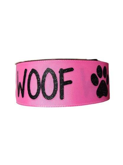 1.5" Wide Woof Nylon Dog Collar