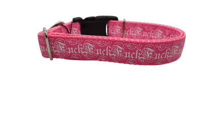 Fuck Pink Nylon Dog Collar