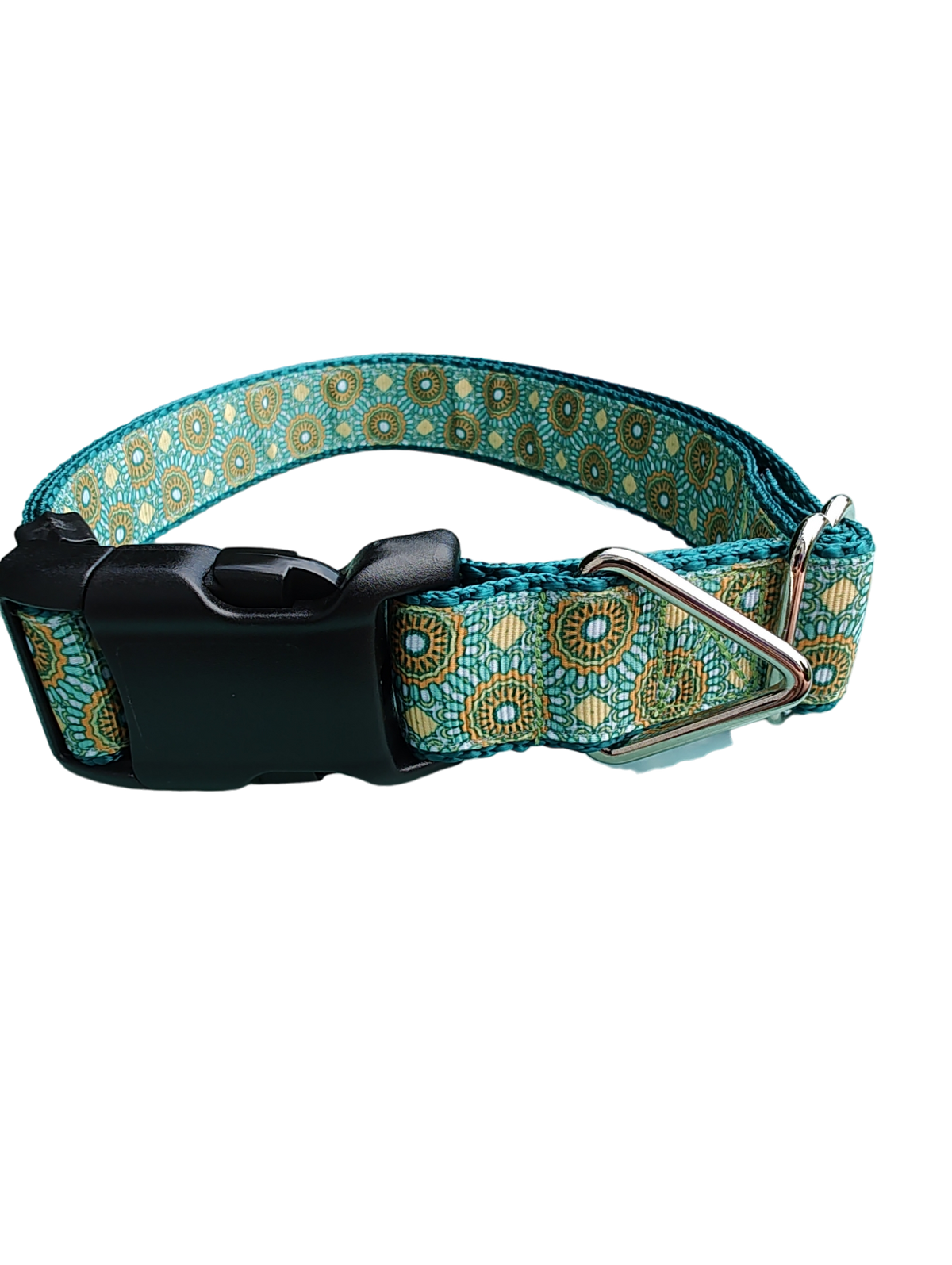 Green/Yellow Tribal Green Nylon Dog Collar MD, LG, XL, Leash