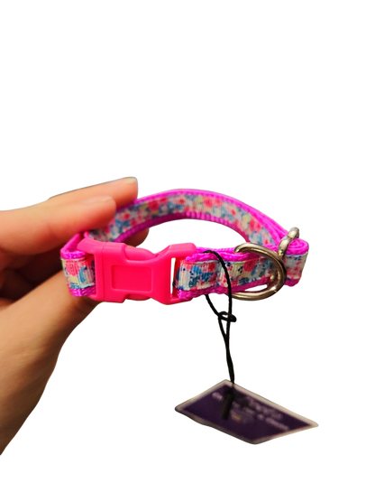 1/2" Bright Flowers Nylon Dog / Cat Collar