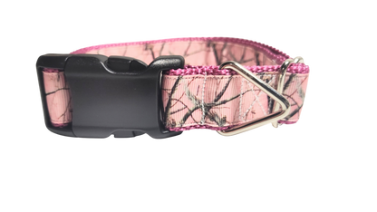 Pink Camo Nylon Dog Collar