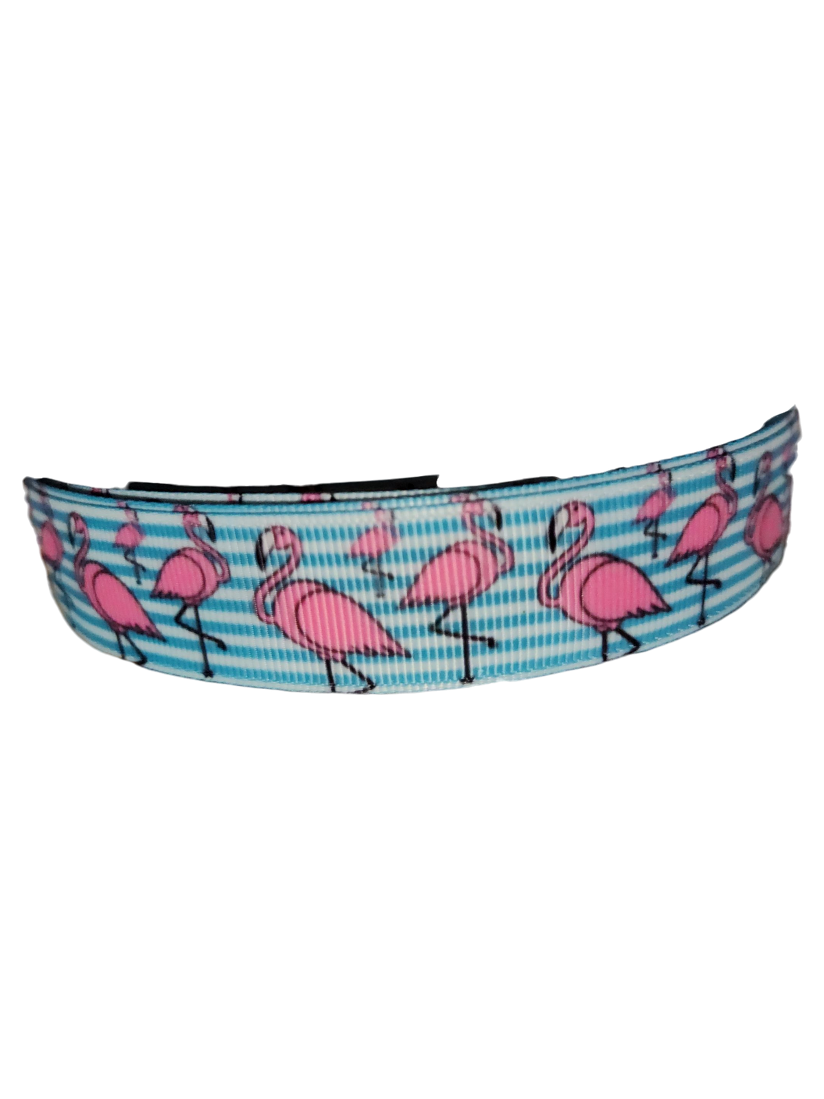 Flamingo Stripes Nylon Dog Collar