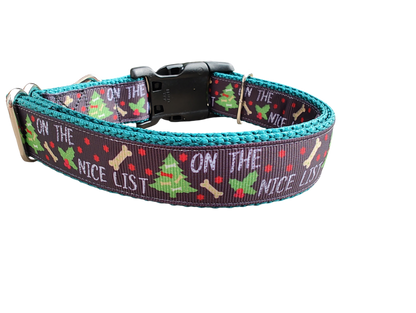 On The Nice List Christmas Nylon Dog Collar