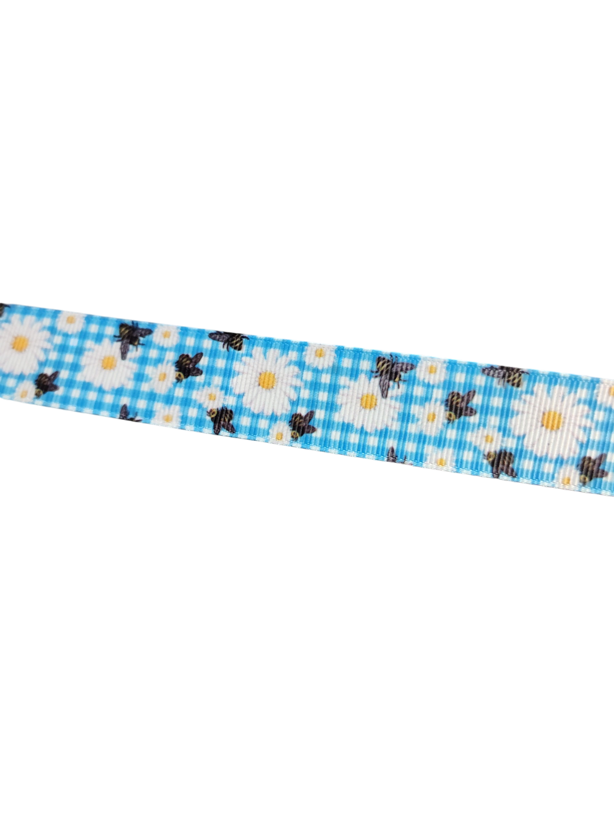 Daisy Bee Gingham Nylon Dog Collar