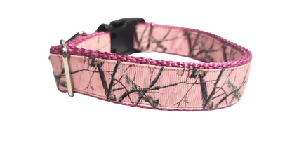 Pink Camo Nylon Dog Collar