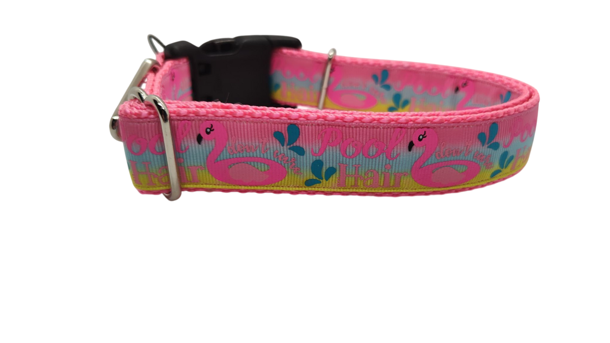 Pool Hair Don't Care Nylon Dog Collar