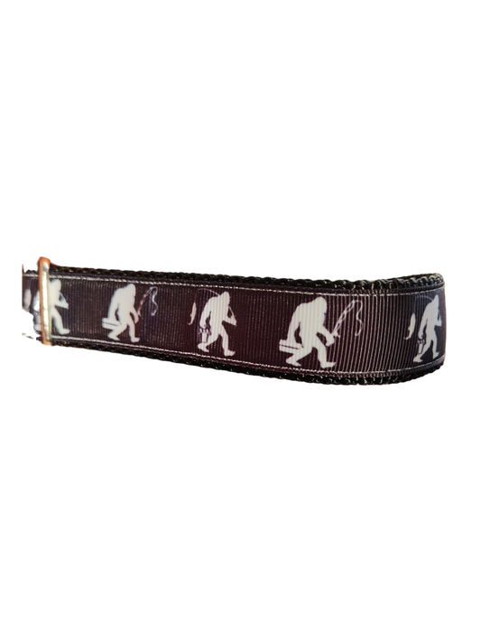 Fishing Sasquatch Nylon Dog Collar MD, LG, XL, Leash