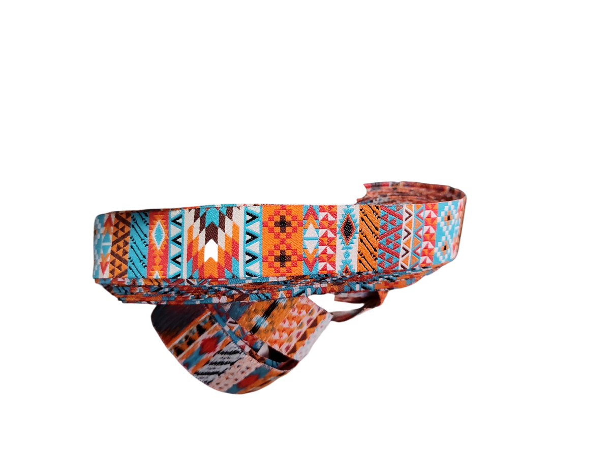 Orange Tribal Nylon Dog Collar