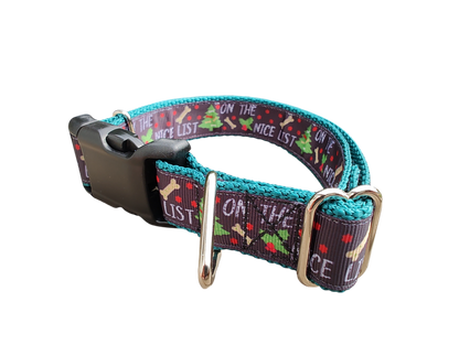 On The Nice List Christmas Nylon Dog Collar