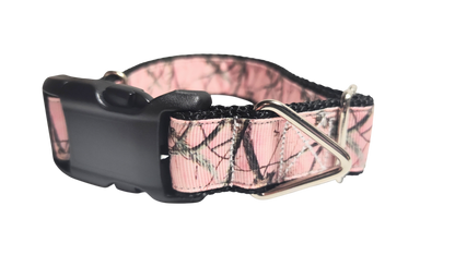 Pink Camo Nylon Dog Collar