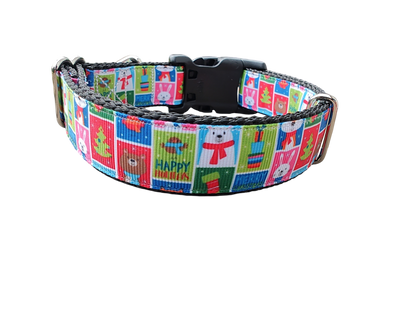 Christmas Cards Nylon Dog Collar