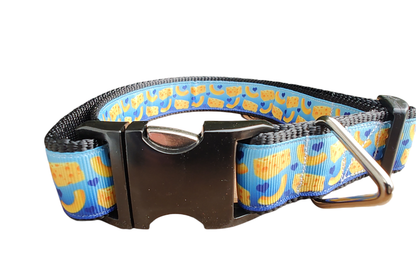 Mac And Cheese Black Nylon Dog Collar MD, LG, XL, Leash
