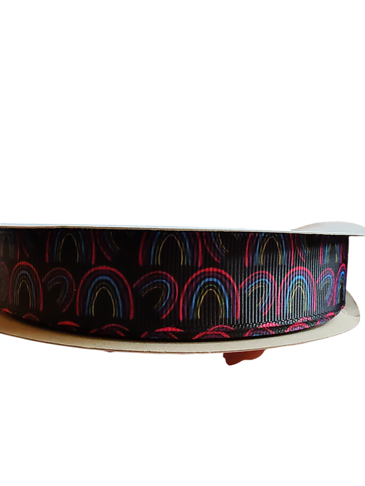 Neon Rainbow Nylon Dog Collar