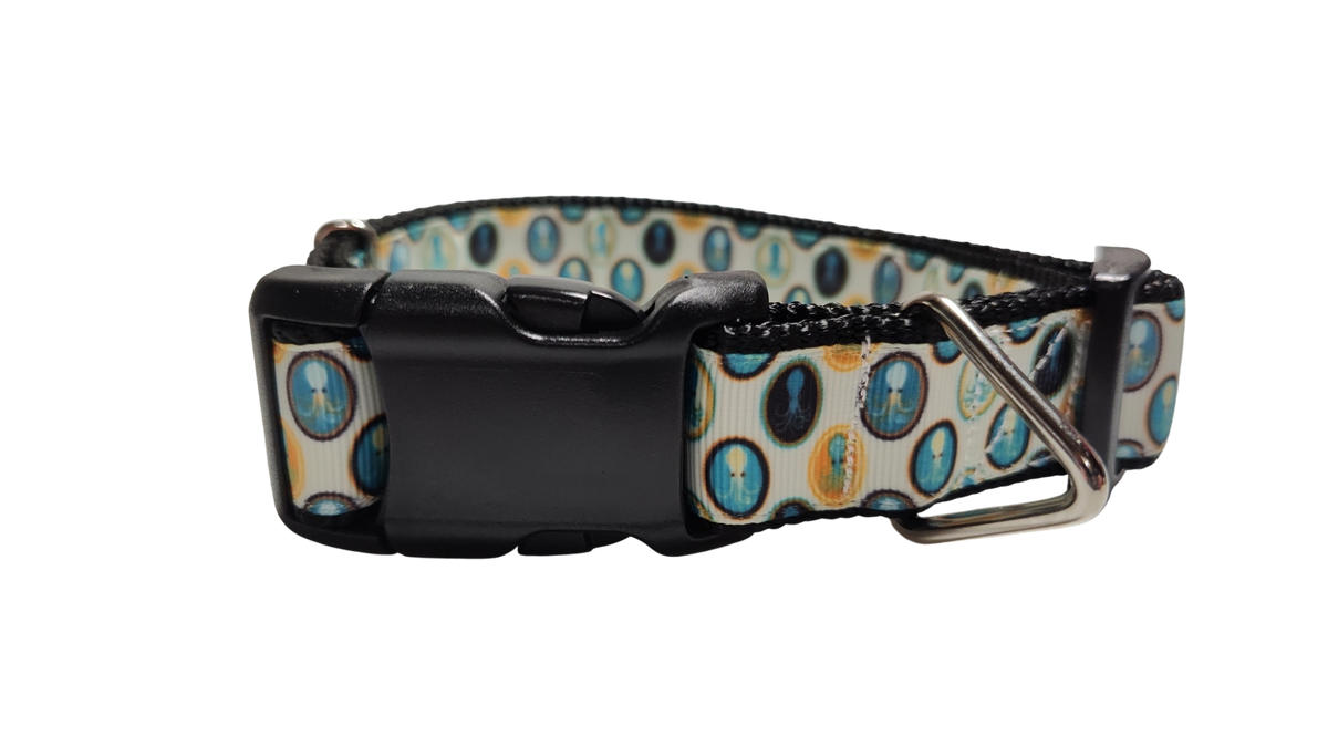 Squid Portraits Nylon Dog Collar