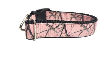 Pink Camo Nylon Dog Collar