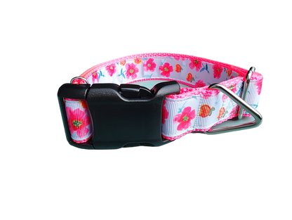 Bright Flowers Nylon Dog Collar