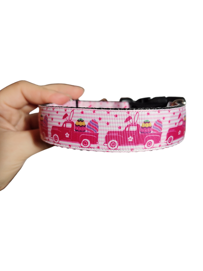 Bunny Easter Truck Nylon Dog Collar