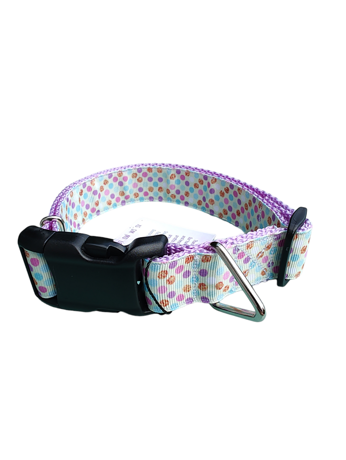 Dots Lavender Nylon Dog Collar MD, LG, XL, Leash