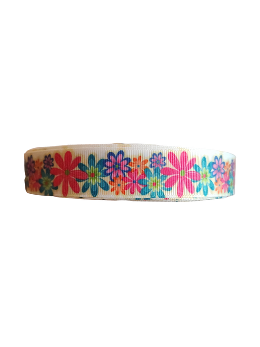 Bright Flowers Nylon Dog Collar