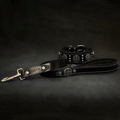 The "Maximus" collar 2.5 inch wide black & silver