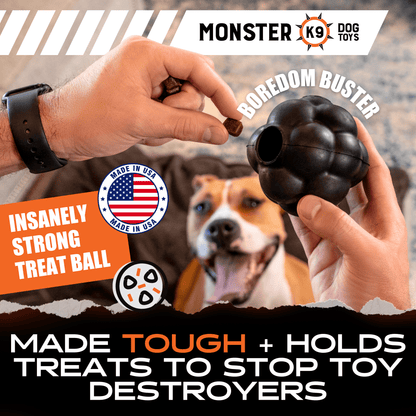 Natural Rubber Rumble Ball Dog Toy for Strong Chewers