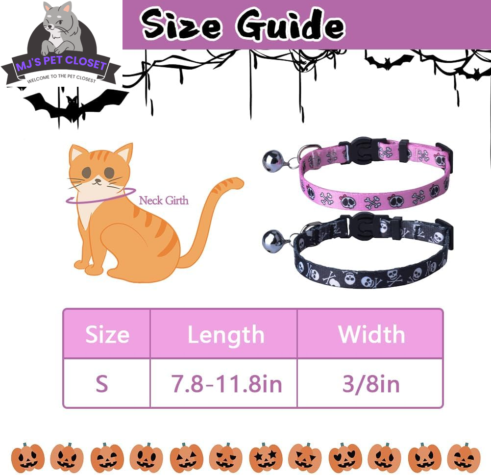 Breakaway Cat Collars, Skull Design, 2 Pack