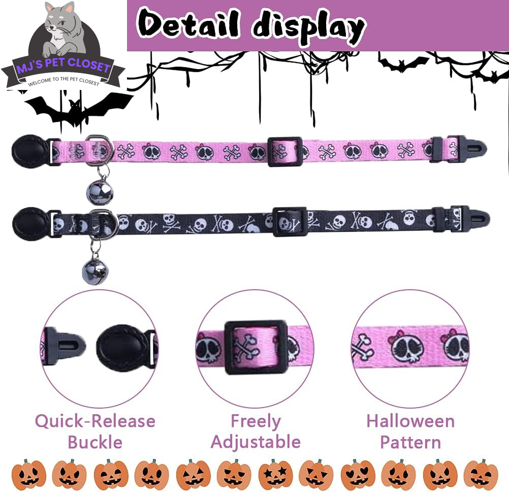 Breakaway Cat Collars, Skull Design, 2 Pack