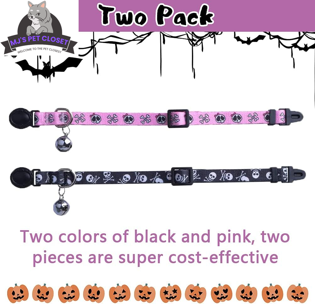 Breakaway Cat Collars, Skull Design, 2 Pack