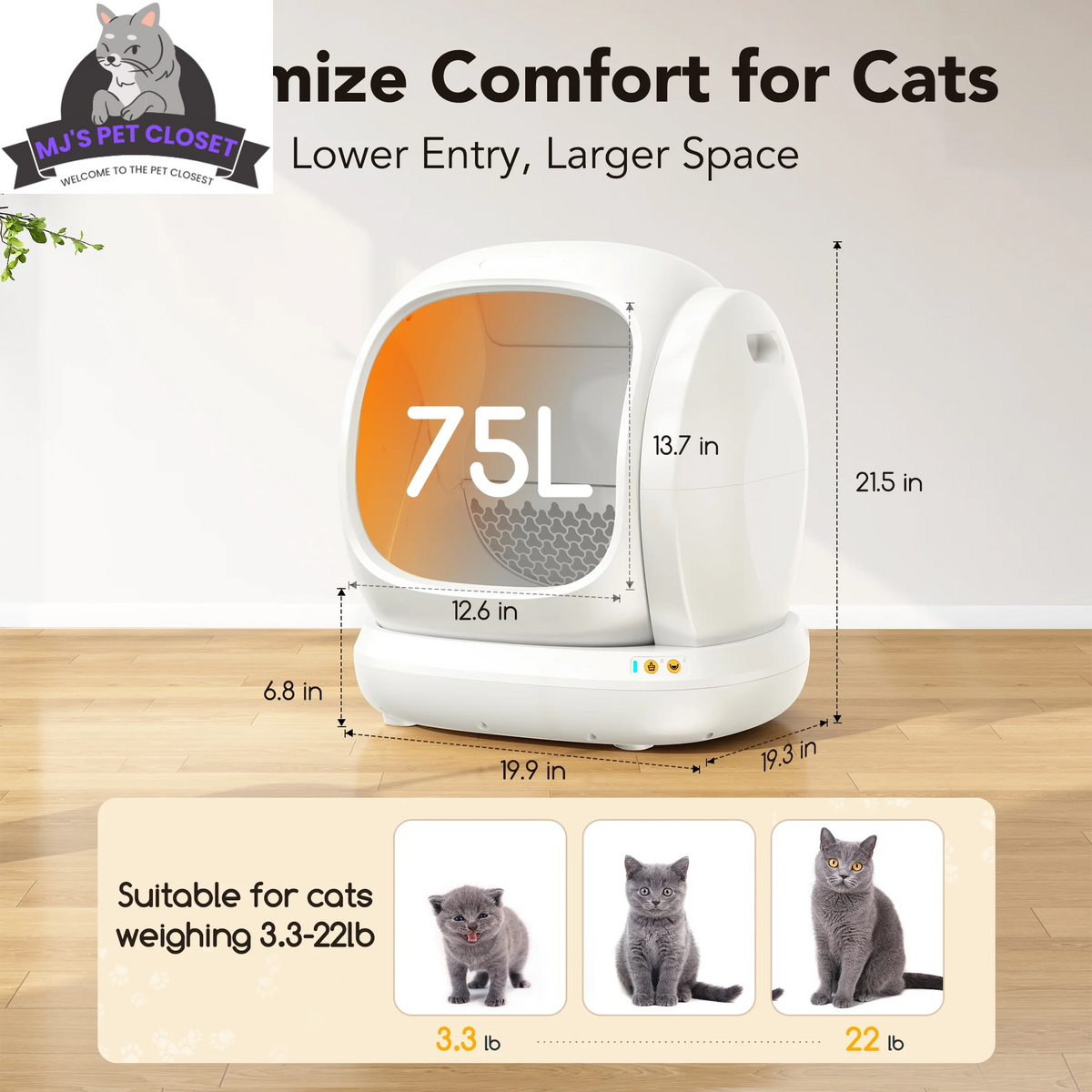 Smart Self-Cleaning Cat Litter Box with App Control