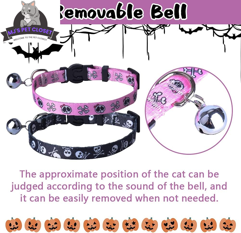 Breakaway Cat Collars, Skull Design, 2 Pack