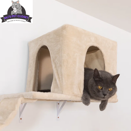 Wall-Mounted Cat Climbing Tower, 7 Pieces